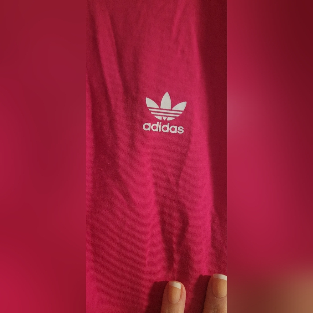 Adidas Ladies (Oversized) Pink Leggings Bottoms Small - Picture 4 of 6